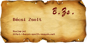 Bécsi Zsolt névjegykártya